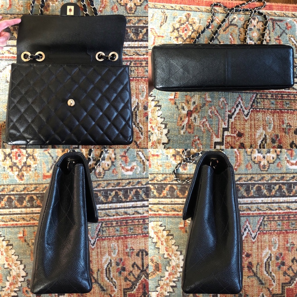 SOLD***Chanel Vintage Classic Jumbo Caviar Flap - Picture 8 of 13